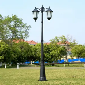 Direkli lambalar açık modern ışık iki kolları fikirleri lamba 110v bahçe sokak driveway yolu fener işık kapı direkleri