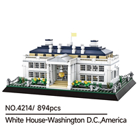 Wange 4214 Casa Blanca de América, Bloques de Construcción Arquitectónicos, Modelo de Adorno, Juego de Bloques de Plástico para Niños, Juguete de Construcción, Regalo