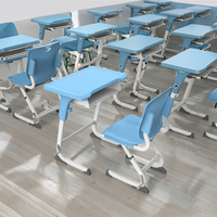 Chaise de bureau scolaire moderne, durable, réglable en hauteur, confortable pour enfants, avec structure métallique et siège en plastique, mobilier scolaire