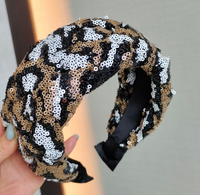 Luxuriöses Handgefertigtes Modisches Breites Geflochtenes Stirnband mit Bunten Pailletten für Hochzeiten und Bankette