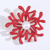 Alliage coréen goutte d'huile mode corail fleur broche Simple tempérament manteau pull accessoire Corsage pour cadeau