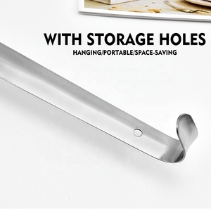 Cuillère à chaussures large à long manche en métal de qualité supérieure en acier inoxydable aide à la chaussure corne de chaussure avec logo personnalisé - Product Image 4