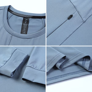 Custom Logo <b>Men's</b> Quick Dry Fitness Training Top Tee GYM Tshirt Long Sleeve Compression <b>Turtle</b> Mock <b>Neck</b> Workout T Shirts - Product Image 6