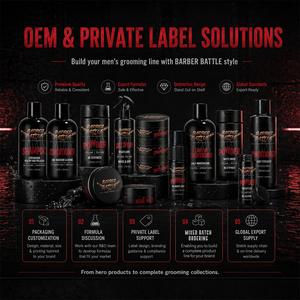Shampooing fortifiant pour hommes BARBERBATTLE à la noix de coco, vitamine E et biotine, contrôle du sébum et volume, pour cuir chevelu sensible, 20+ ans - Product Image 2