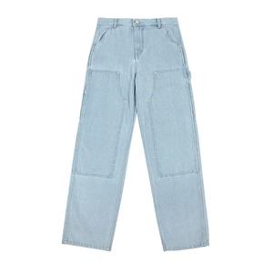 Wholesale <b>Men's</b> Solid Double Knee <b>Work</b> <b>Jeans</b> Denim Painter Pants Custom Carpenter <b>Jeans</b> Cargo Pants <b>Men's</b> <b>Jeans</b> - Product Image 1