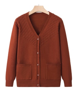 Áo len nữ trung niên và người cao tuổi của Mama Áo len cổ chữ V Áo len dài tay cho mẹ Áo khoác mùa xuân thu cho người cao tuổi - Product Image 6