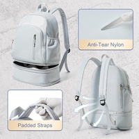 Sac à dos de sport personnalisé en maille pour femmes et hommes, léger, en polyester, avec compartiment à chaussures, compartiment pour ordinateur, imperméable, pour le fitness et les articles mouillés