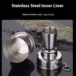 Stainless Steel Eco-Friendly Outdoor Foldable Travel Creative Retractable Portable <b>Tea</b> Wine Personalized Mini Wash <b>Cup</b> - Product Image 4