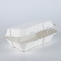 8*8 POUCES Boîte à rabat en pulpe de canne à sucre Prix abordable Conteneurs alimentaires à emporter Matériau de bagasse durable pour les déjeuners