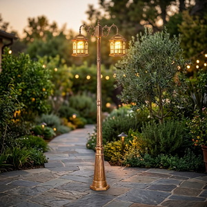 Lampe LED d'extérieur de style européen en aluminium, étanche, pour jardin, paysage, rétro, IP65, alimentation AC, cour, rue, hauteur 2,3 m - Product Image 3