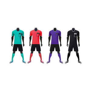 Seragam sepak bola wasit cepat kering, 100% poliester warna kustom & Logo dapat bernafas ringan untuk pertandingan sepak bola pria - Product Image 6