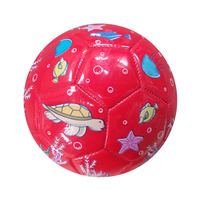 Mini ballon de football classique en mousse EVA, motif animaux marins, couleur rouge porte-bonheur, taille deux, pour fabricants de produits sportifs