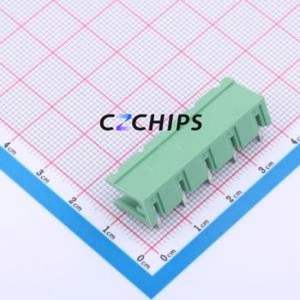 DB2ER-7.62-5P-GN Plug-in Terminal Block Bent Lead Through Hole,P=7.62mm Connector Board-to-Board / Socket Open 1x5P 7.62mm Green - Product Image 2