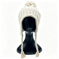 Bonnet YW pour femme en fil bouclé tricoté à la machine, mignon, chaud, réglable, léger (125g), avec logo personnalisé, pour adulte, voyage et extérieur