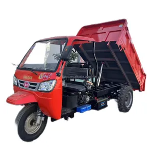 Tricycle agricole d'ingénierie diesel chantier de construction ferme d'élevage camion basculant lourd à déchargement automatique