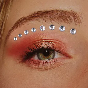 Gem yüz Sticker kadınlar vücut sanatı tek inci yüz göz kristal su geçirmez geçici takı dövme etiket toptan