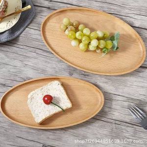 Yilan Beech Wood Oval <b>Tray</b> 30x15cm Elegant Serving <b>Tray</b> For <b>Snacks</b> Desserts Coffee - Product Image 1