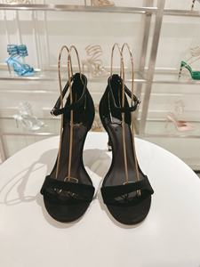 Sandalias negras de tacón alto Sandalias de serpiente desviadas de color sólido para mujeres y damas con tacones - Product Image 6