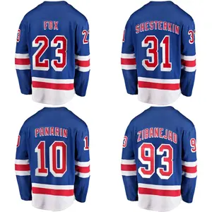 Mens New York Ranger 88 Patrick Kane 31 Shesterkin 93 Zibanejad cucito maglia giocatore separatista di Hockey su ghiaccio-blu