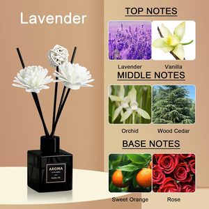 Home Decor Fragrance Dried Flower Air Freshener 50ml Essential Oil Romantic Flower <b>Reed</b> <b>Diffuser</b> Glass Gift Box - Product Image 2