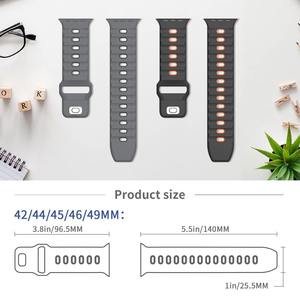 Correa de Silicona para Reloj Apple Watch S10 11 46mm Ultra 49mm SE 44mm, Correa Deportiva de Doble Color, Venta al Por Mayor - Product Image 3