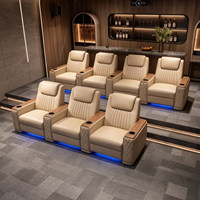 Luxuriöses Elektrisches Relaxsofa-Set 3+2+1 mit Massage, Kühlung und Getränkehalter, Kinosofa für das Wohnzimmer