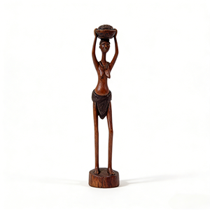 Figurine de girafe en bois d'ébène africain sculptée à la main, style Art déco, décoration d'intérieur - Product Image 1
