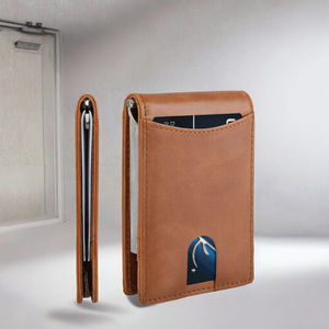 Clip para Billetes de Alta Calidad con Diseño de Rayas, Minimalista, Delgado, con Protección RFID, Tarjetero Vintage Bifold de Poliéster Genuino - Product Image 3