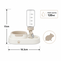 Bol à nourriture pour hamster avec bouteille d'eau, distributeur d'eau 2 en 1 pour petits animaux de compagnie, base stable