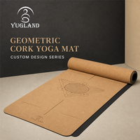 Tapis de yoga en liège Yugaland Flagship 80, anti-déchirure, antidérapant, naturel, vente en gros