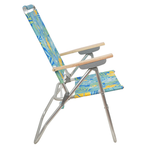 Chaise de plage portable en aluminium de style moderne Kejie avec accoudoirs en bois, design pliable à 7 positions - Product Image 2