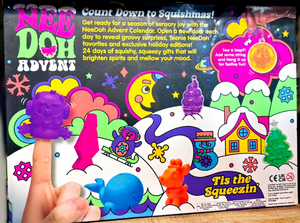 Calendrier de l'Avent 2026 de Noël avec jouets Fidget Squishy en caoutchouc anti-stress, thè<span class=keywords><strong>me</strong></span> dessin animé, jouet à presser avec design perforé - Product Image 2