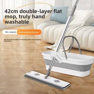 360 ménage une vadrouille produit de nettoyage gratuit lavage des mains paresseux personne seau <span class=keywords><strong>nettoyant</strong></span> plat main intelligent rotatif bleu pour le nettoyage - Product Image 1