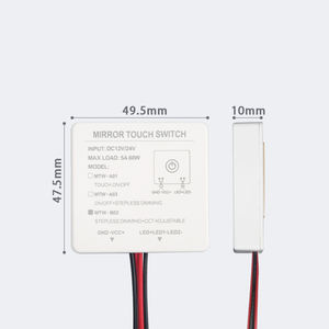 Espejo inteligente LED de 12V, 24V, 5A, 60W, con luz atenuadora, espejo de baño con interruptor de sensor táctil único inductivo de un color - Product Image 4