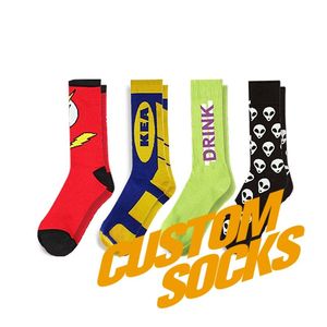 ถุงเท้าผู้ชายแบบถักลายปักแฟชั่นดีไซน์ใหม่  ขนาดใหญ่  โลโก้สั่งทำได้  ผ้าฝ้าย - Product Image 3