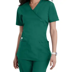 RTS Versand bereit Verschiedene Farben Spandex Medical Hospital Uniformen Nurs Top