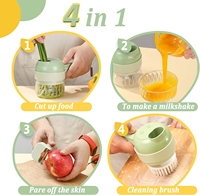 Troisième génération Portable électrique Mini ail Mesher broyeur hachoir à aliments trancheuse USB Rechargeable ensemble de coupe-légumes de poche
