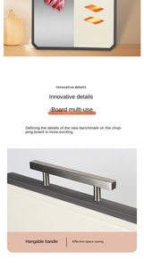 NOUVEAU Planche à découper en titane pour la cuisine, planche à découper en acier inoxydable double face de qualité alimentaire - Product Image 2