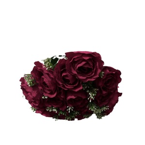 Bouquet de fleurs artificielles Yixuan à 18 têtes de roses ouvertes, en soie, pour décoration de mariage - Product Image 5