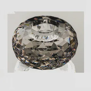 Wholesale candle holders dining-Wholesale Beautiful Round Glass Crystal Candle Holder For Dining Room