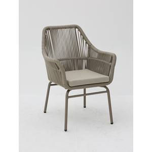 Fauteuil en aluminium et corde de style champagne - Product Image 1