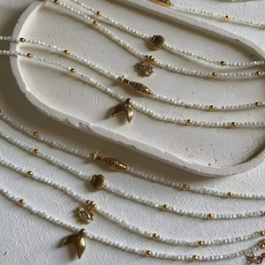 Bohemian Waterdicht Strand Rvs Eerste Kauri Zee Schelp Kettingen Kralen Schelp Ketting Voor Vrouwen Sieraden - Product Image 1
