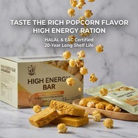 Barra Energética de Palomitas de Maíz Duras con Sabor, Certificada Halal, con 20 Años de Vida Útil, Galletas Comprimidas en Caja para Emergencias y Supervivencia