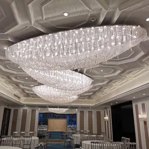 豪华酒店大堂大厅定制大型玻璃吊灯定制项目照明灯具