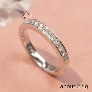 T0774 Anello da Donna in Oro Bianco con Diamante Taglio Brillante Rotondo Colore G Naturale Classico Anello Nuziale - Product Image 4