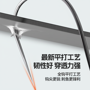 ชุดเบ็ดตกปลาขนาดใหญ่ ยี่ห้อ Giant Fin King Wolf Tooth แบบไม่มีเงี่ยง สำหรับตกปลาคาร์พ ปลาครูเชียน ตกปลาแบบตีเหยื่อใต้น้ำ ตกปลาในแม่น้ำ แบบเบ็ดคู่ พร้อมสายผูก - Product Image 1