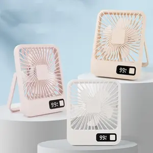 2024 yeni ürün masa fanı usb led saat fan ekran pil seviyesi yatak odası hayranları