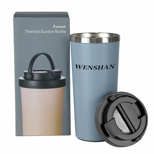 Double-tường thép không gỉ chống trượt du lịch Tumblers Hot lật nắp với xử lý trực tiếp uống cà phê cốc trà cho món quà 17Oz - Product Image 2