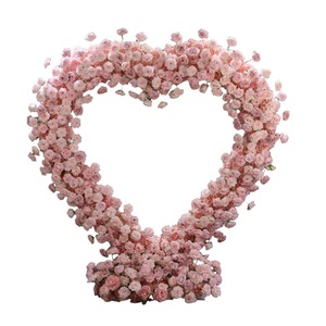 Arche de fleurs artificielles pour mariage, arche en forme de cœur avec fleurs, décoration de mariage en forme de cœur d'amour - Product Image 5