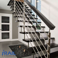 Rampe d'escalier horizontale en acier inoxydable 304/316, moderne, pour intérieur et extérieur, balustrade durable résistante à la corrosion